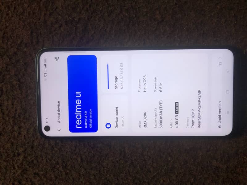 Realme Narzo 50 for sale 2