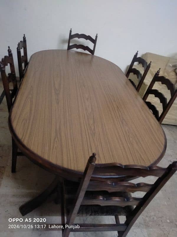 wooden Dining Table with chairs 1