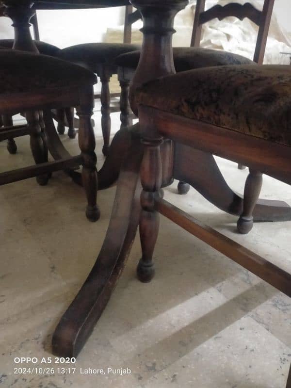 wooden Dining Table with chairs 3