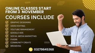 Online Classes start from 3 November Apply Now