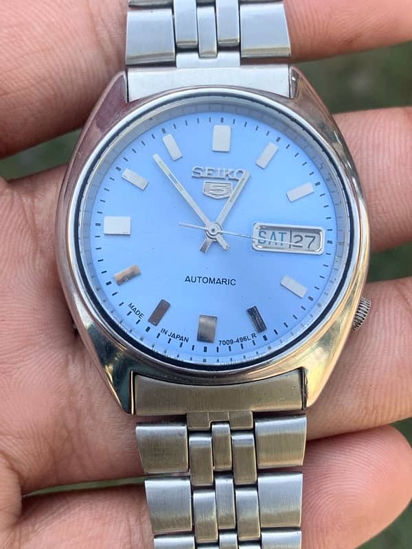 seiko 5 automatic movement 7009 vintage watch 0