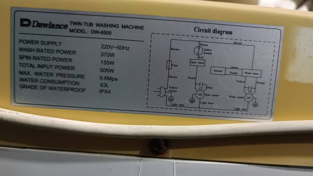 Best Condition Dawlance Semi Automatic Washing Machine 10/10 11