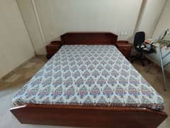 Queen sized Wooden Bed with mattress 0