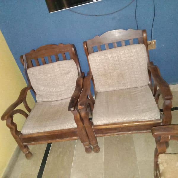 wood sofa set antique 2