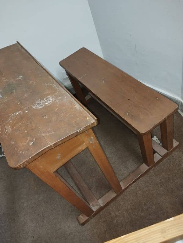 Solid Wood Study table for 2 kids 1