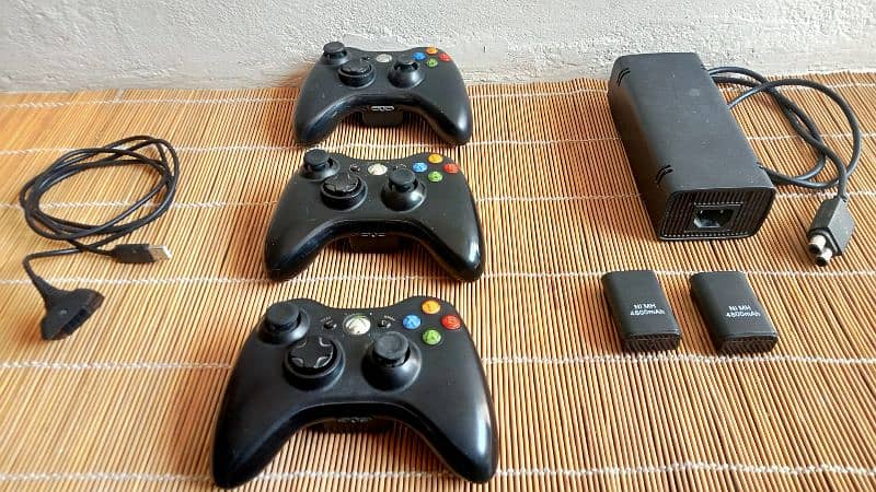 XBOX 360 controller, batteries, charger, power supply 1