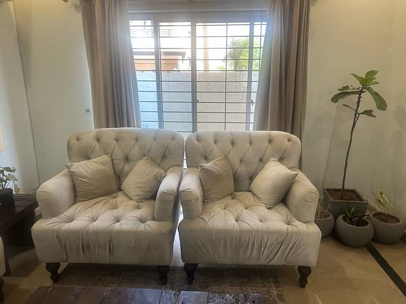 5 seater ivory sofa set 1