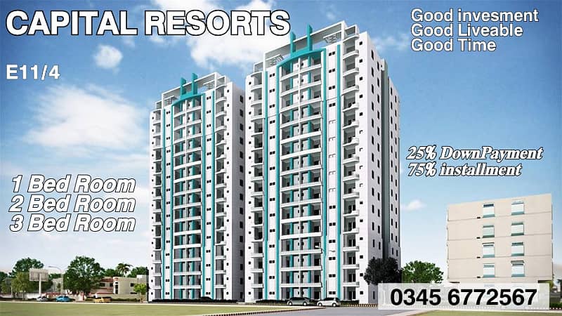 E11/4 CAPITAL RESORTS 1 BED 2 BED 3 BED Easy installment Booking 0