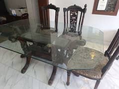 Glass dining table with 06 Chairs 0