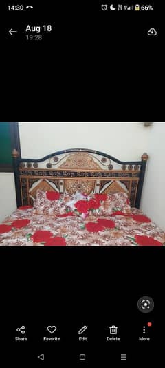 iron bed with mattress and  pillows