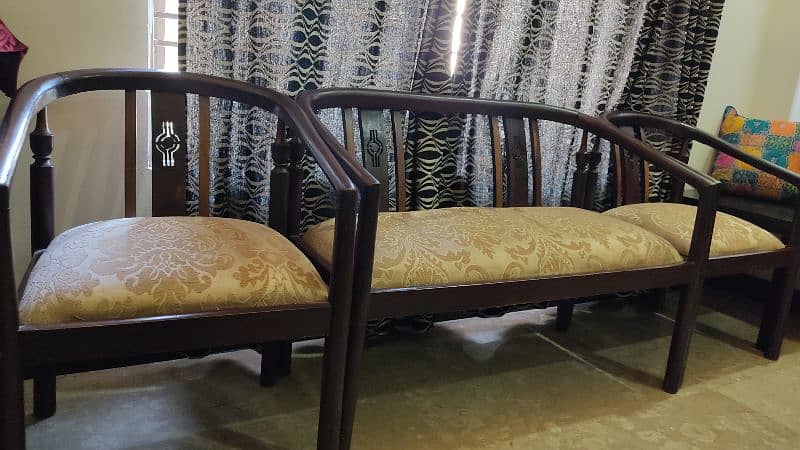 Stylish Sofa Set for Sale Solid Wood (Good Condition) 1