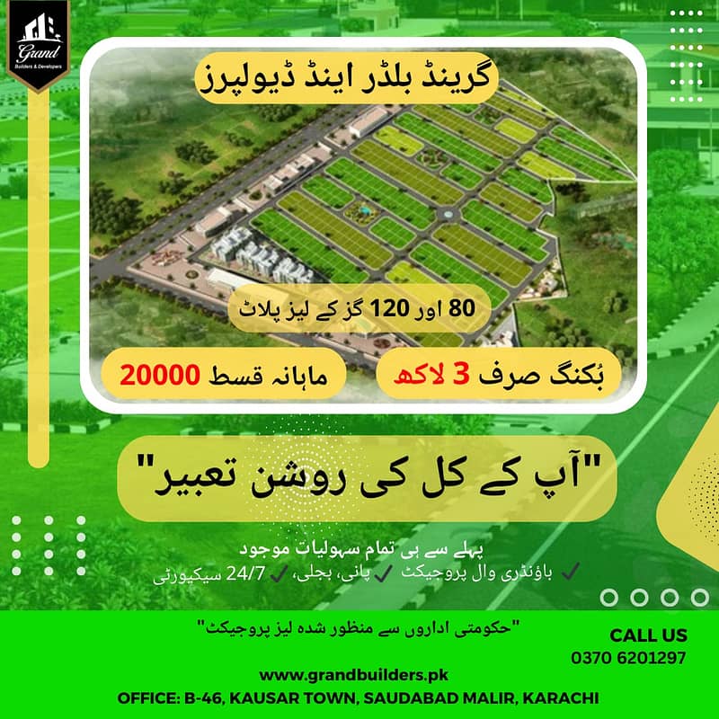 ON INSTALMENTS 80 & 120 Sq Yards For Sale 0