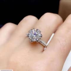 Round cut  flower crackling  engagement ring 0