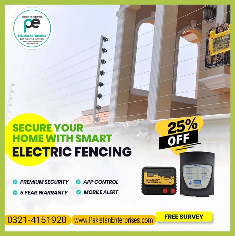 Electric Fencing System Providing All PAKISTAN. PAKISTAN ENTERPRISES 1