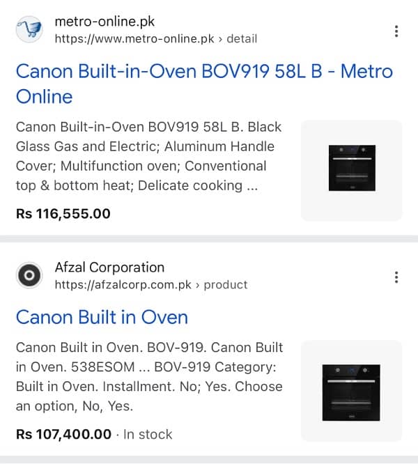 Canon Built in Oven (Electric+Gas) BOV-919 3