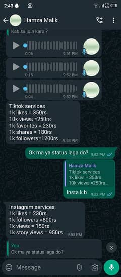 INSTA (FACEBOOK)TIKTOK(YOUTUBE) SERVICE AVAILABLE