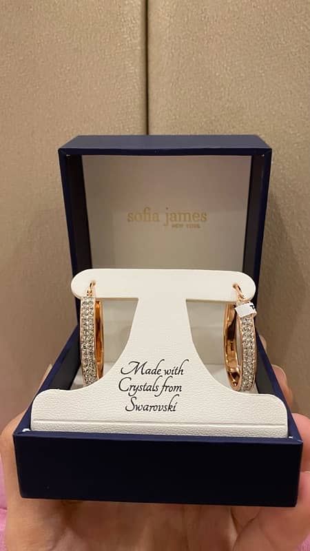 Sofia James New York Swarovski Crystal Hoop Earrings 0