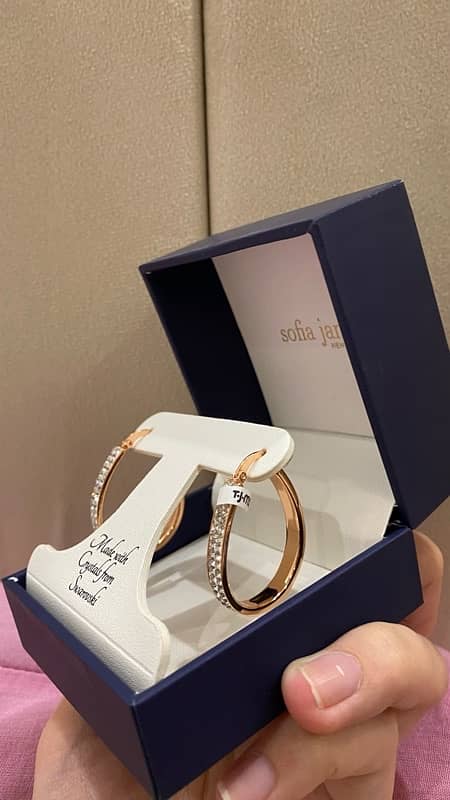 Sofia James New York Swarovski Crystal Hoop Earrings 1