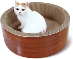 Round Cat Scratching Lounge Bed, Prevents Furniture Damage.