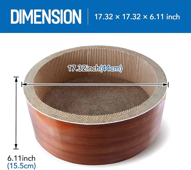 Round Cat Scratching Lounge Bed, Prevents Furniture Damage. 2