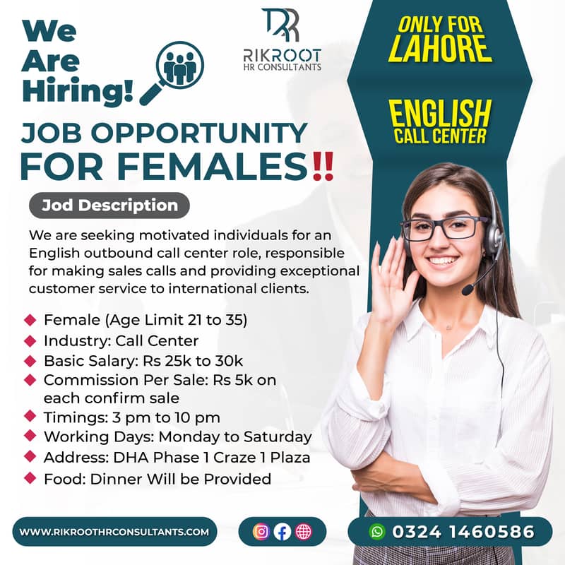  Job Opportunity for Females!  0