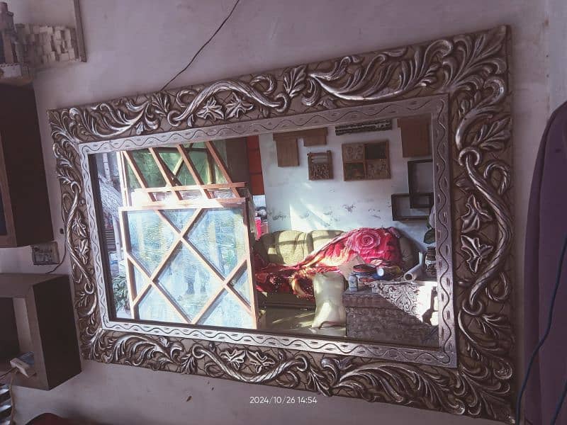 Silver mad hand carving mirror frame deliver in all Pakistan 2