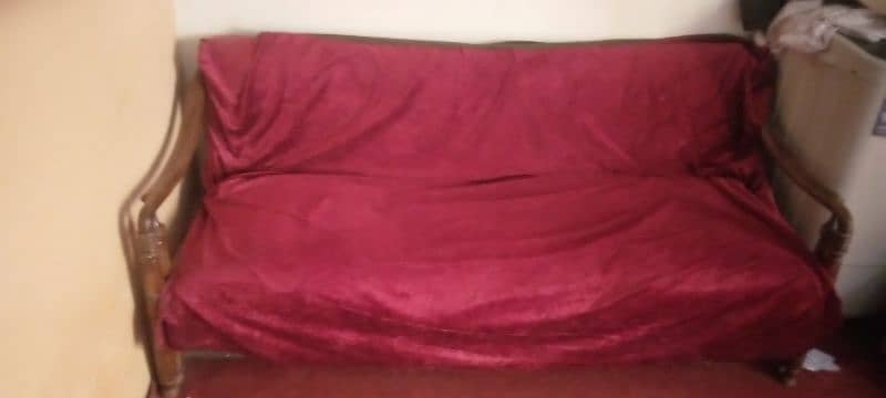 5 seater wooden sofa set 0