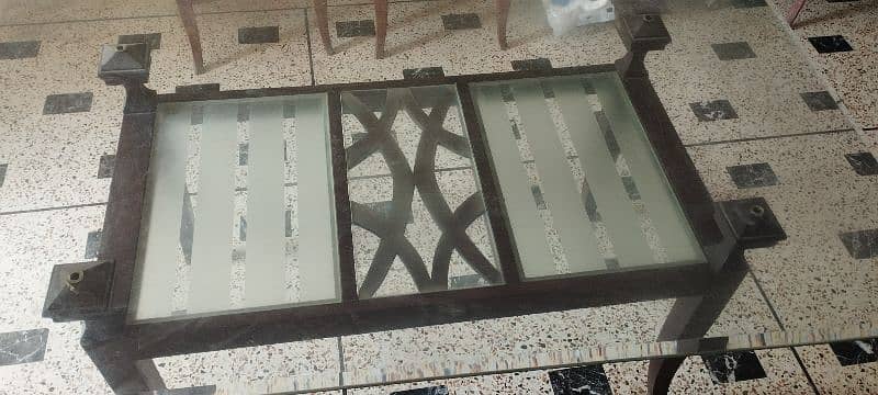 6 Persons GLASS Top Dining Table 1