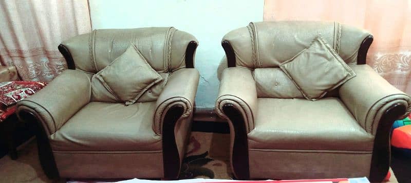 Comfortable Rexine Sofas 1 seater set 1