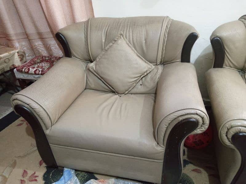 Comfortable Rexine Sofas 1 seater set 2