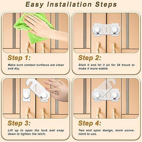 Child Safety Locks (10-Pack) Baby Safety Cabinet Locks - for Cabinets 1