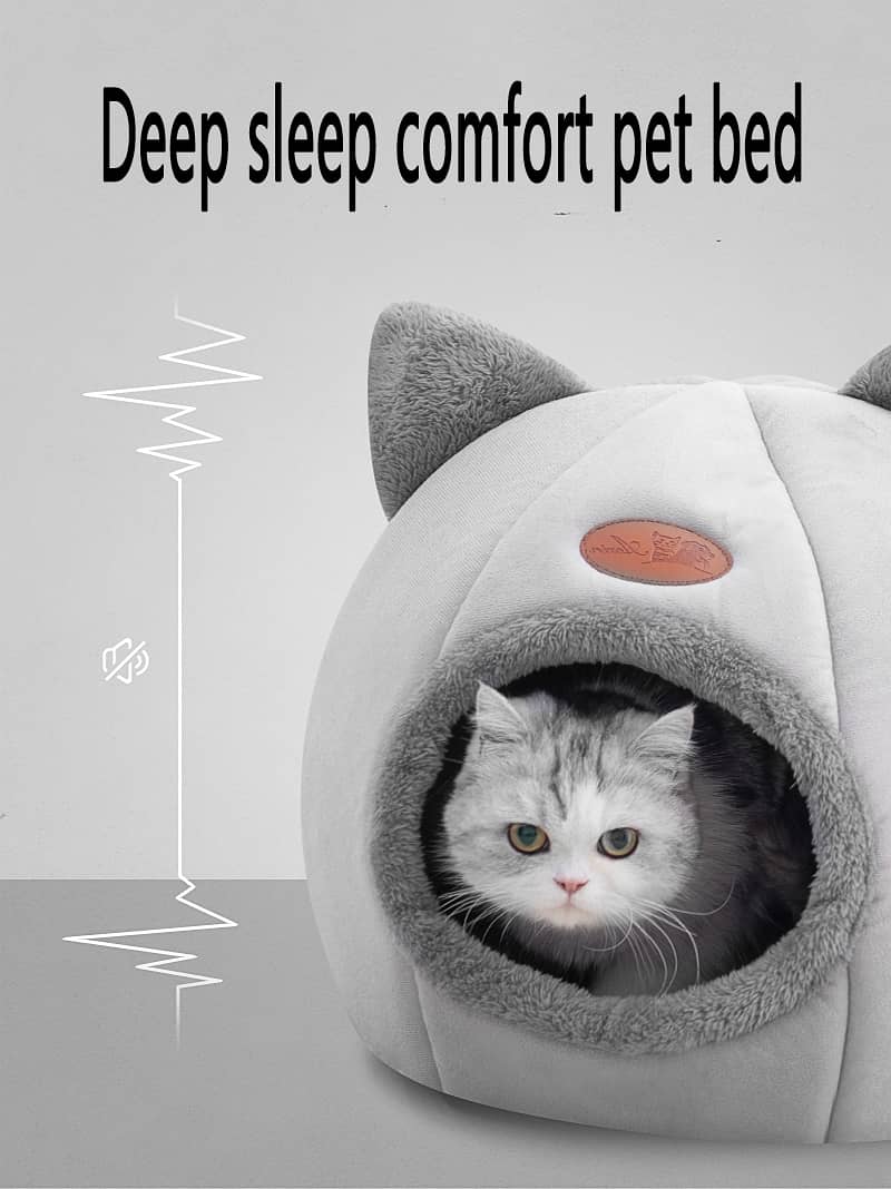 Deep Sleep Comfort in Winter Cat Bed (Size XL). 3