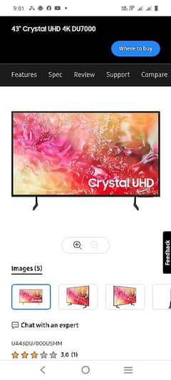 Samsung original Crystal UHD 43"led tv. 0340 7712550