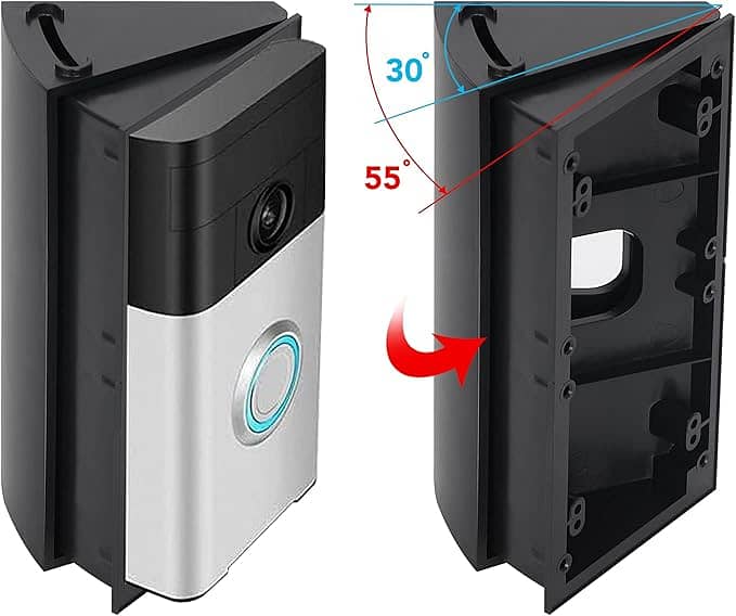 Adjustable 30 to 55 Degree Doorbell Angle Mount Compatible with Video 2