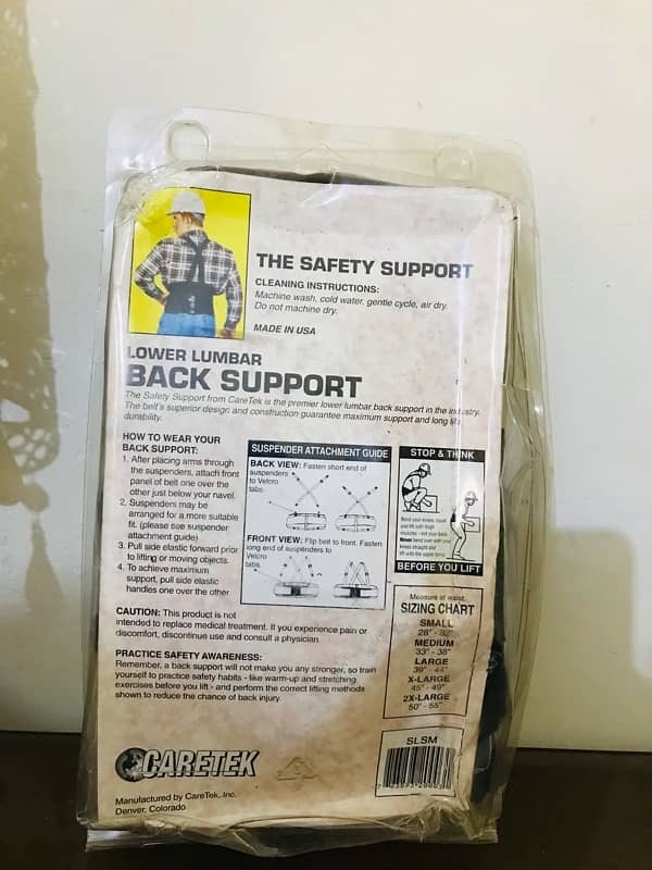 brand new caretek usa imported back lower lumber back support belt 1