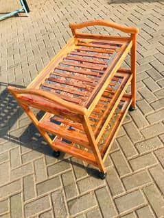 beech wood tea trolley