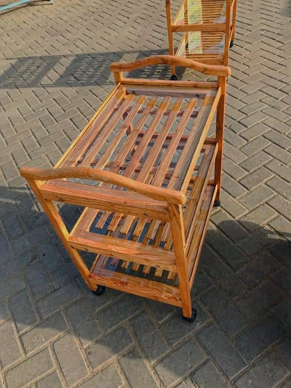 beech wood tea trolley 2