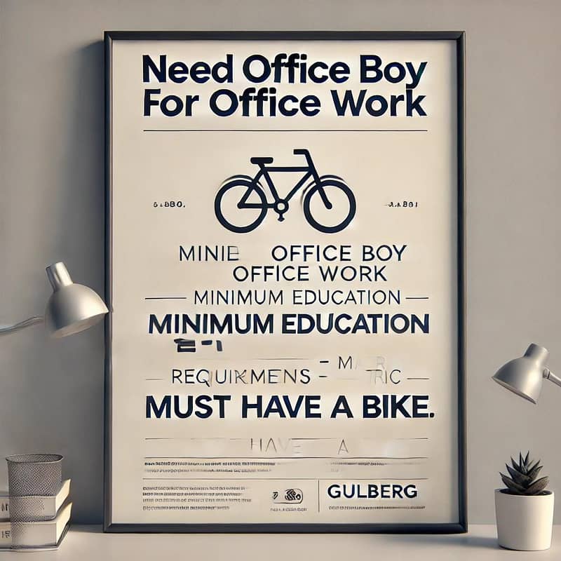 Need Office Boy in Gulberg Office 0