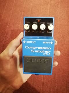 Boss Compressor Sustainer CS-3 with box like new electric guitar pedal