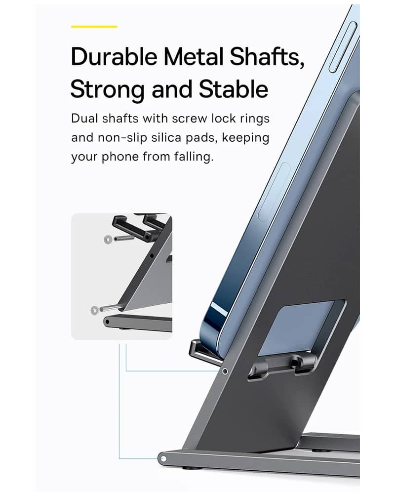 Baseus Foldable Metal Desktop Holder (Gray). 4