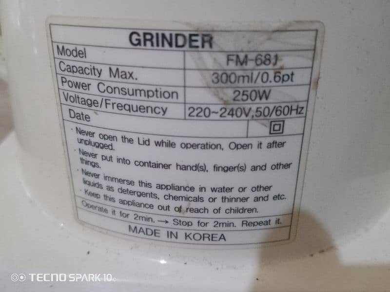 Hanil korean Grinder Machine original 0