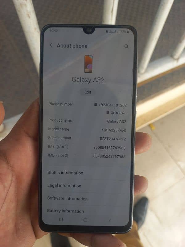 Samsung A32 PTA approved 6/128  price 26000 0