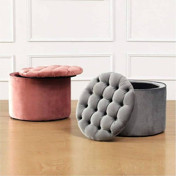 Storage ottoman organizer seat | ottoman storage stool | cushion table 0