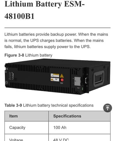 Lithium Battery ESM-48100B1  good in Condition