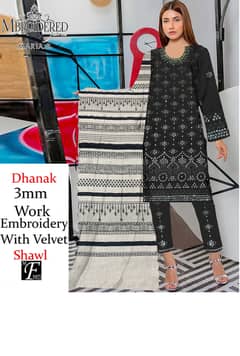 DHANAK WITH 3MM WORK EMBROIDERY