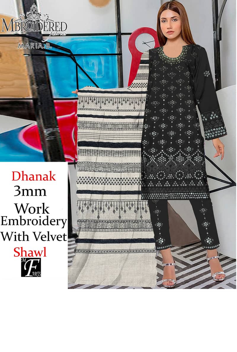 DHANAK WITH 3MM WORK EMBROIDERY 0