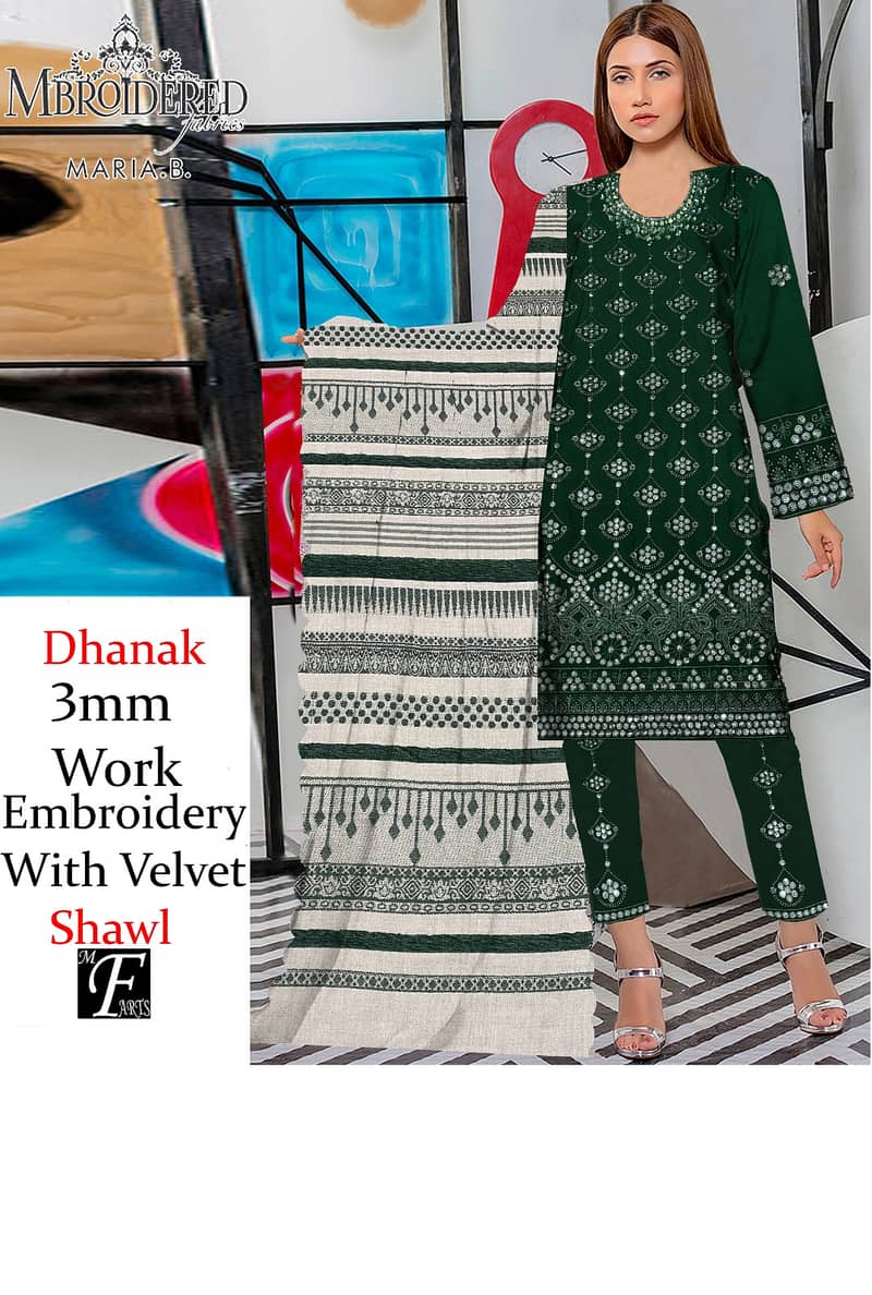 DHANAK WITH 3MM WORK EMBROIDERY 1