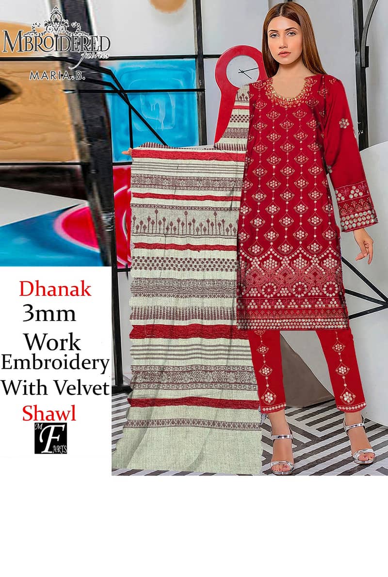 DHANAK WITH 3MM WORK EMBROIDERY 2