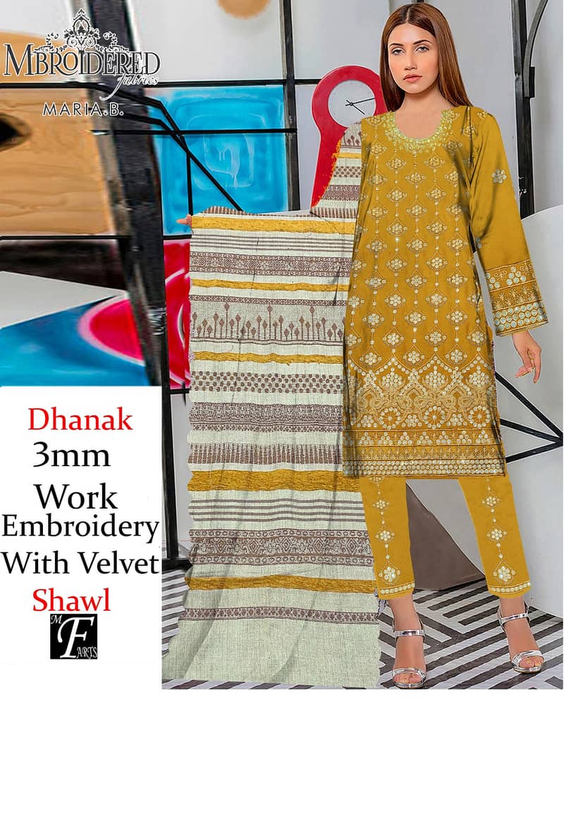 DHANAK WITH 3MM WORK EMBROIDERY 3