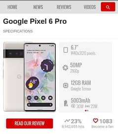 Goole pixel 6 pro 12gb ram non pta